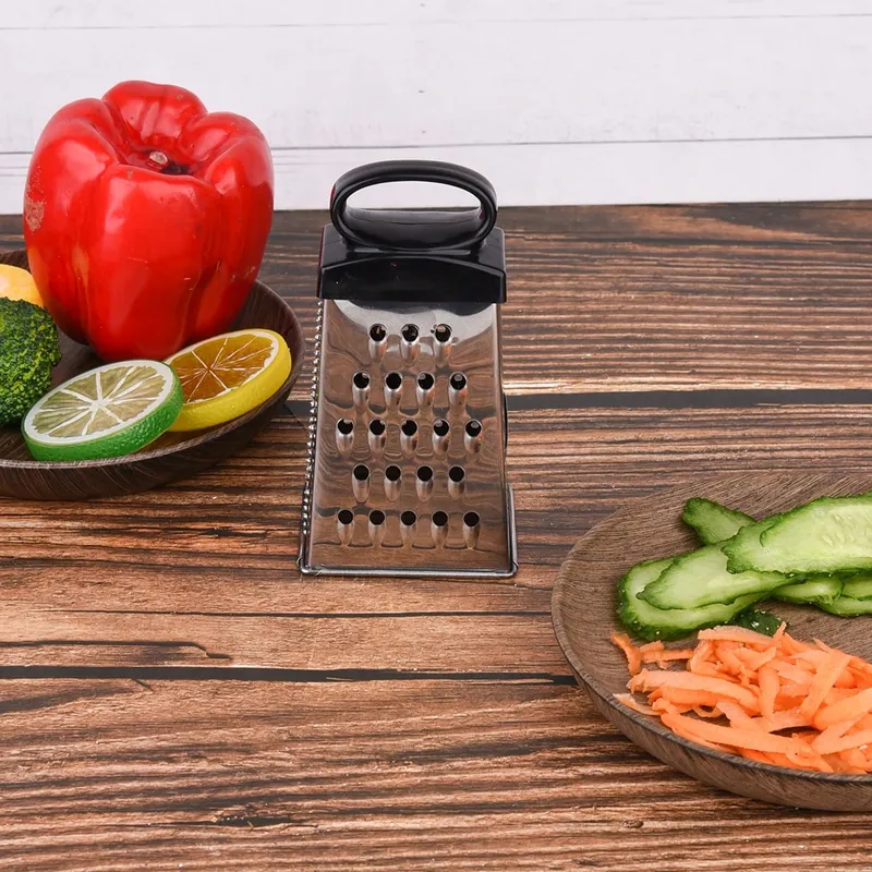 1pc Mini Size 4-Sided Stainless Steel Grater Professional Cheese Grater for Parmesan Cheese Vegetables Kitchen Tools — image 3