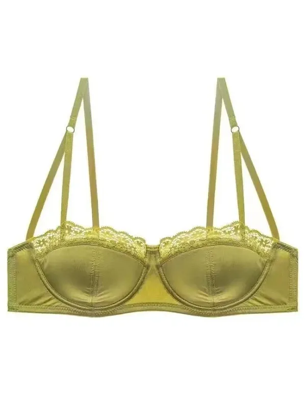 Sexy French Half Cup Lace Bra Soft Underwire Small Breast Enhancer Anti Sag Beautiful Back Women Lingerie 32-38 Comfort All Day — image 11