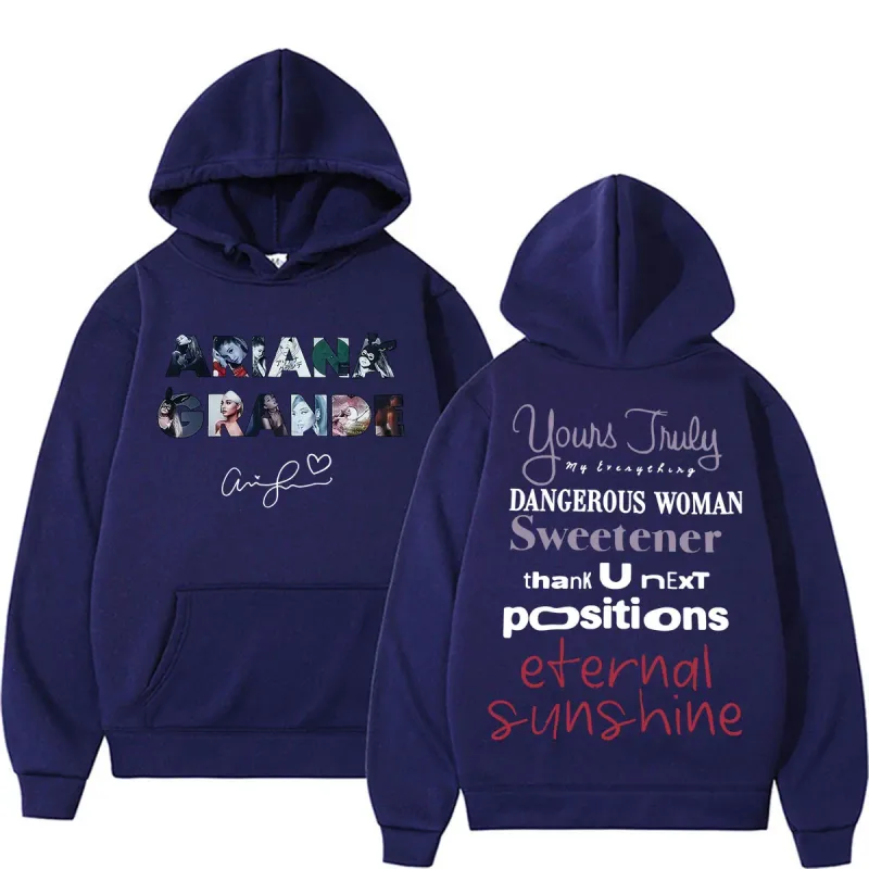 Singer Ariana Grande Album Tour Graphic Hoodies Men Women Fashion Classic Vintage Sweatshirts Autumn/Winter Casual Fleece Hoodie — image 3