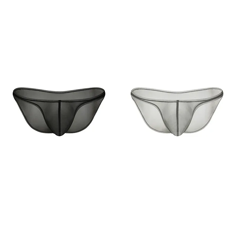 Men's Underwear Delicate Ice Silk Transparent Triangle Panties Personality Low Waist Briefs — image 19