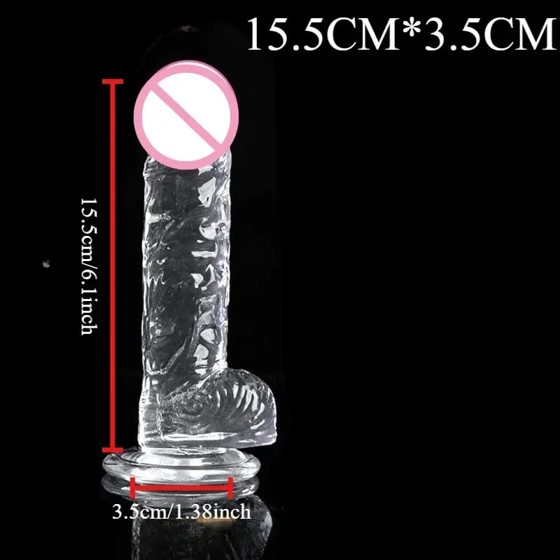 Transparent Soft Jelly Dildo Realistic Fake Dick Penis Sucker Butt Plug Sex Toys for Woman Men Vagina Anal Sex Toys — image 8