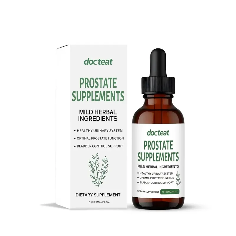 Docteat Prostate Support Liquid Drops Saw Palmetto Nettle Root Pumpkin Seed Extract Men's Daily Wellness 60ml 2 fl oz 30 Days