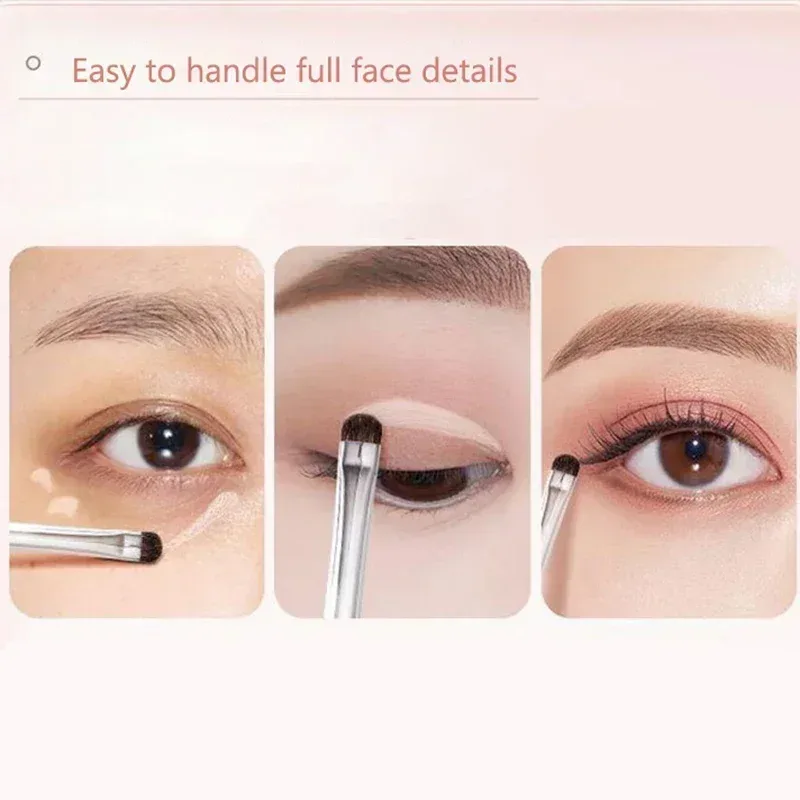 4pcs Detail small Eyeshadow Make up brush Pony hair Precision Eye shadow Makeup brushes Tapered Smudge cosmetic tools — image 4