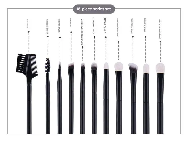 Natural Hair Makeup Brushes Travel Set 12PCS Portable With Eyebrow Eyeshadow Foundation Blending And Pouch — image 5