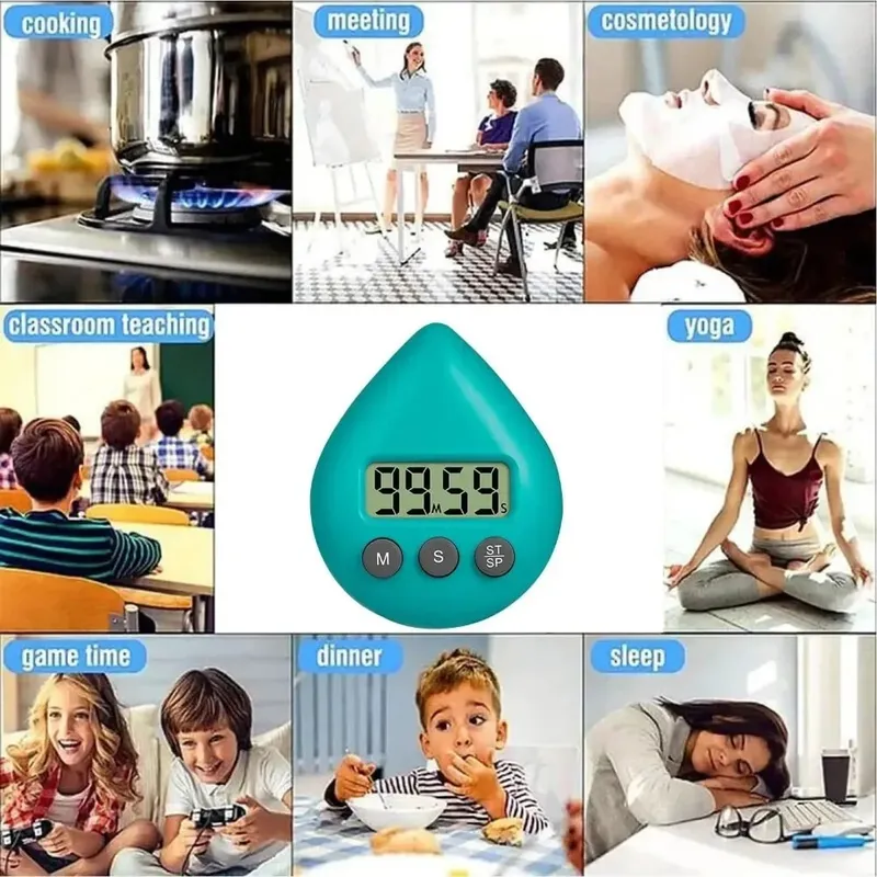Waterproof Shower Clock Timer Splash Resistant Timer Magnetic Digital Timer Sports Visual Clock for Home Office School Kitchen — image 5