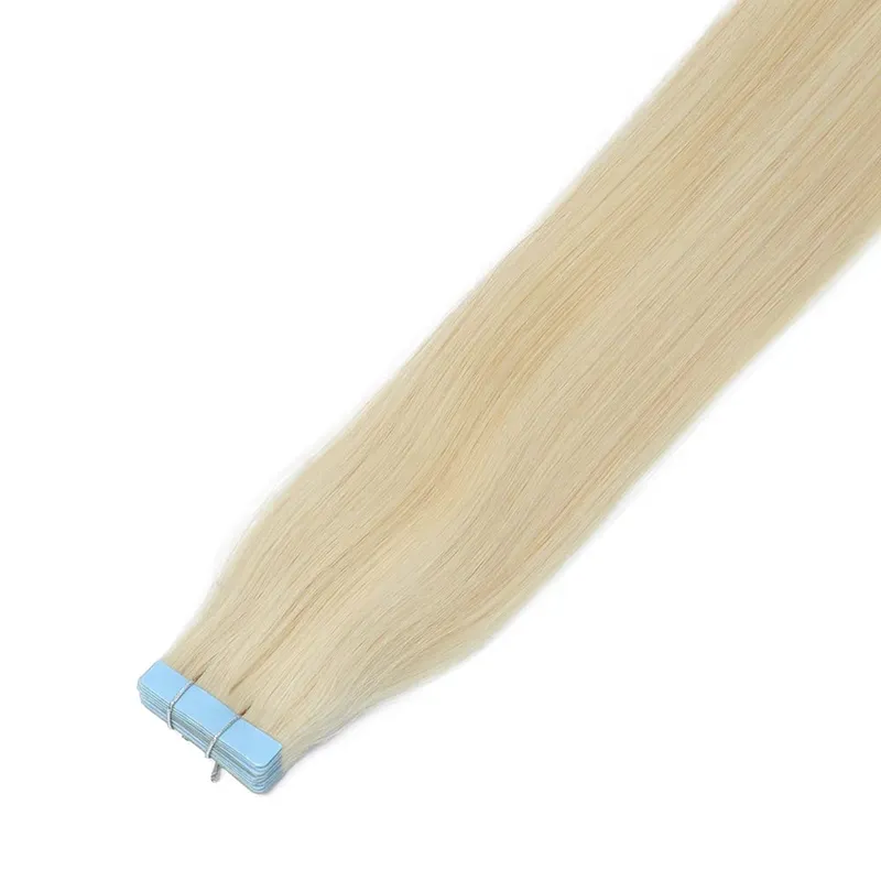 PU Seamless Tape in Human Hair Extensions Silky Straight Remy Skin Weft Tape Hair Extension 12-20 inch 20pcs/pack 1B Natural Black 30g for Add Volume