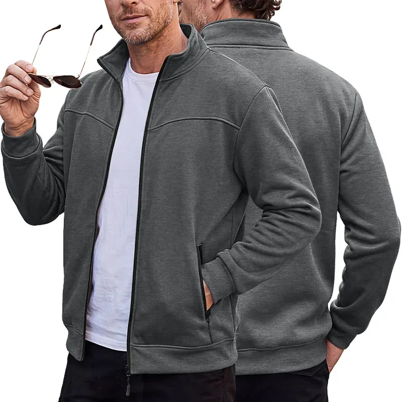 Four Seasons men's full-zip soft-shell jacket with stand-up collar, side pockets, long sleeves and relaxed casual style — image 30