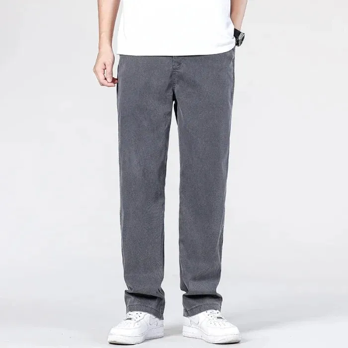 Summer New Baggy Jeans Men's Classic Thin Lyocell Fabric High Quality Straight Casual Pants Soft Denim Trousers Coffee Blue Gray — image 12