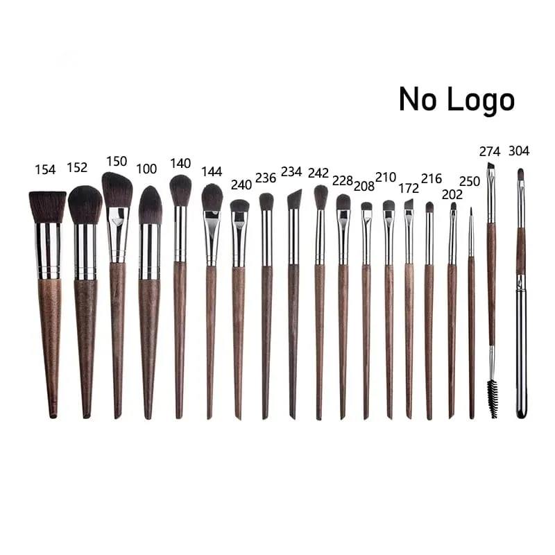 Pennelli per trucco occhi in legno naturale set completo Ombretto Pro Crease Kit per trucco sfumino evidenziatore sopracciglio Pennello per ciglia labbra pratico