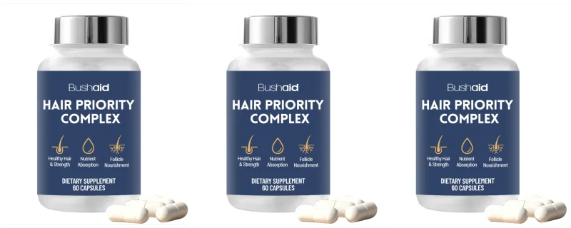 BushAid Hair Nutrition Capsules with Biotin Hydrolyzed Keratin Peptides Zinc and L-Leucine for Daily Hair Wellness 60 Count — image 9