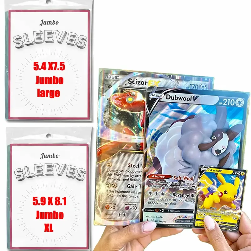 Jumbo Cards Sleeves L Xl Large Size Transparent Card Holder Protector For Tcg Mtg Game Sport Cards Oversized Trading Card Photo — image 1