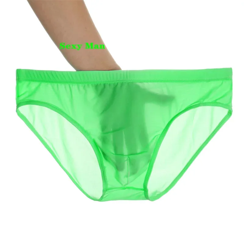 2PCS Ultra Thin Ice Silk กางเกง Plus ขนาด M-4XL สีทึบเยาวชนโปร่งแสงต่ำเอว Breathable เซ็กซี่ชายกางเกง