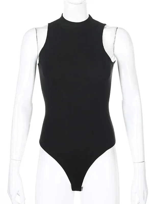 European and American style basic slim fit solid color jumpsuit with bottom layer sleeveless tight and sexy top — image 7