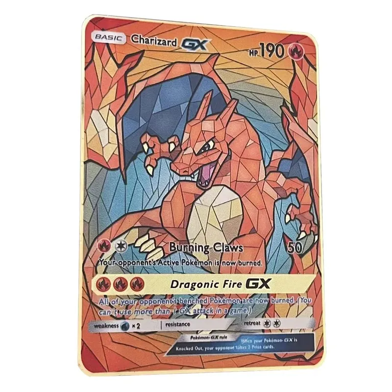 Pokemon Kartı Vmax Metal Pokémon Mektupları Pikachu Gx Mewtwo Charizard Vstar Anime Oyunları Oyuncaklar Altın Demir Oyun Kartları Çocuklar Hediyeler