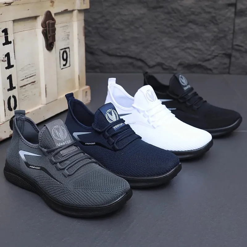 Men Comfort Knitted Loafer Sneakers 2026 New Arrival Breathable Air Knit Upper Slip On Shoes — image 7