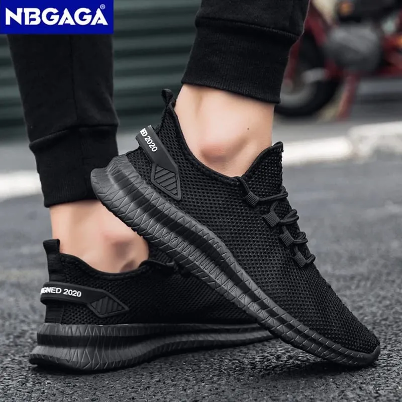 Lightweight Men's Black Sneaker Casual Sport Running Lace-up Outdoor Man Breathable Mesh Walking Shoes — image 2