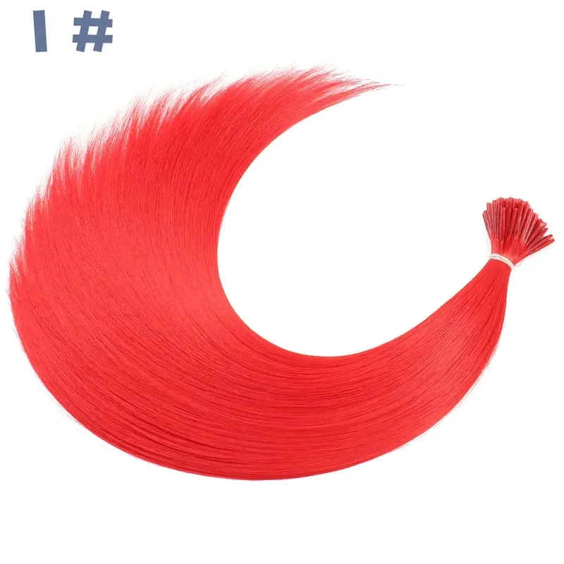 Extensiones de cabello en barra I-Tip de color sintético, 50 hebras por paquete, pelo liso de 16 pulgadas para mujeres, postizos de fibra de alta temperatura — image 9