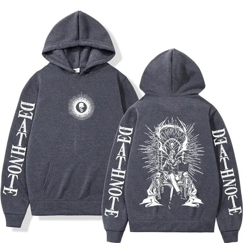 Y2K Anime Death Note Hoodies Yagami Light L·Lawliet Gothic Sweatshirt Men Women Clothing Fashion Long Sleeve Pullovers Streetwea — image 10