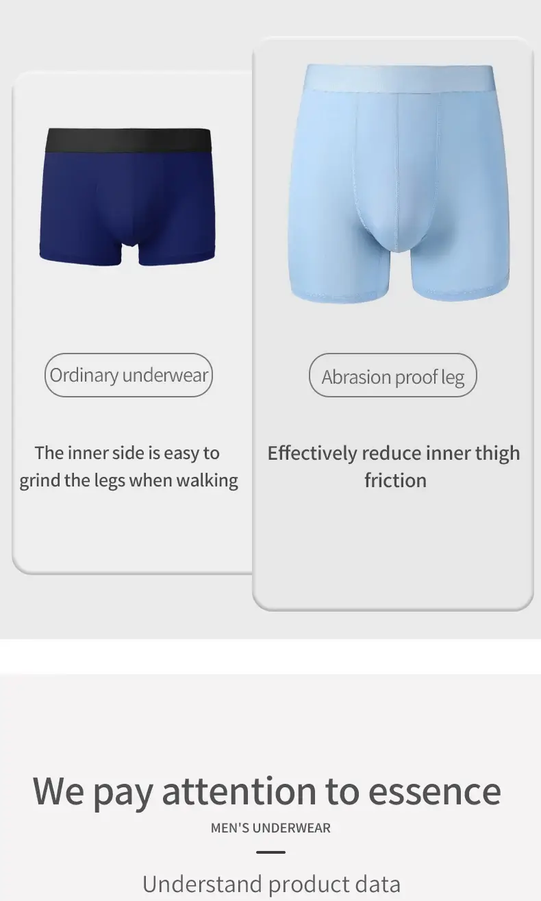 Sous-vêtements de sport en soie glacée pour hommes, boxer d'été fin, respirant, grande taille, à l'entrejambe, à porter longtemps