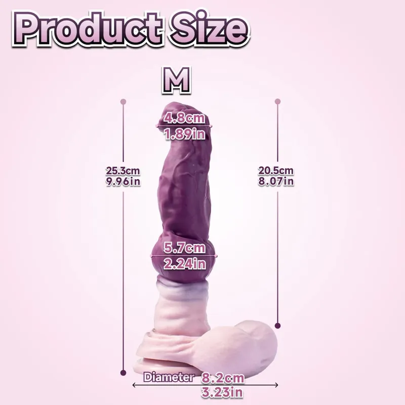 Korym Monster Horse Knot Dildo Pure Silicone Purple Anal Plug for Men and Women Dog Penis Anal Toys with Suction Cup Sex Toys