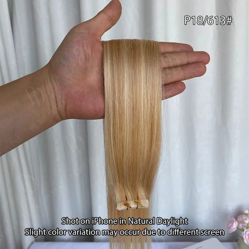 Invisible Tape In Hair Extensions Real Human Hair Seamless PU Skin Weft Human Hair Tape Ins 2.5g/pc 50g/set 22 24 Inches — image 9