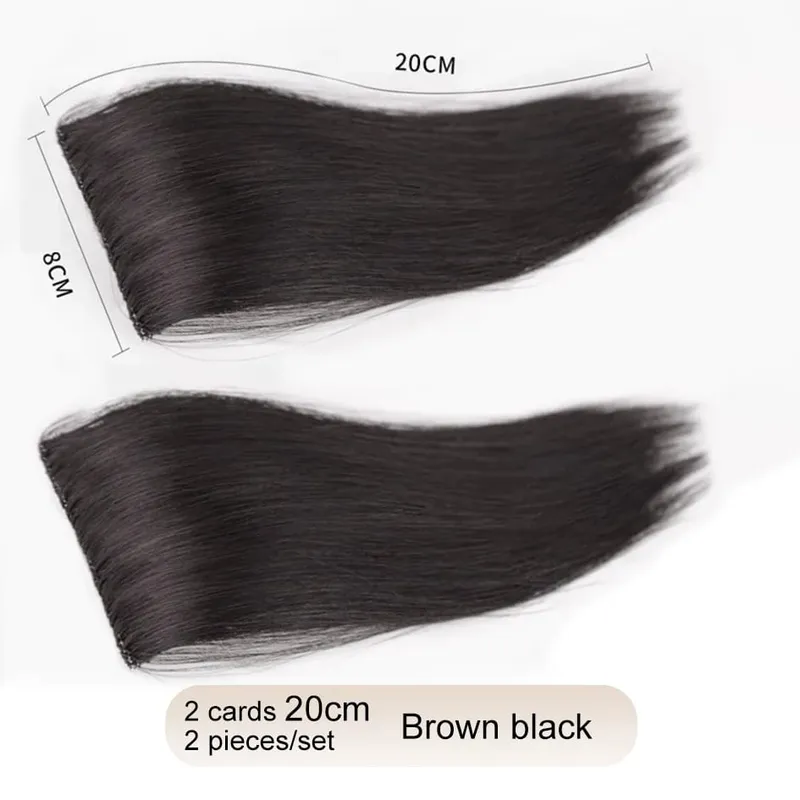 Synthetic 2 pieces/set of wig pads hair extensions opening and top replacement pieces replacement artifact — image 18