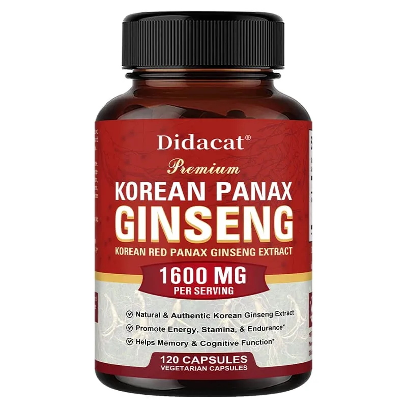 Korean Red Ginseng Capsules | Powerful Ginsenosides To Boost Energy Focus Stamina Vitality and Strengthen The Immune System
