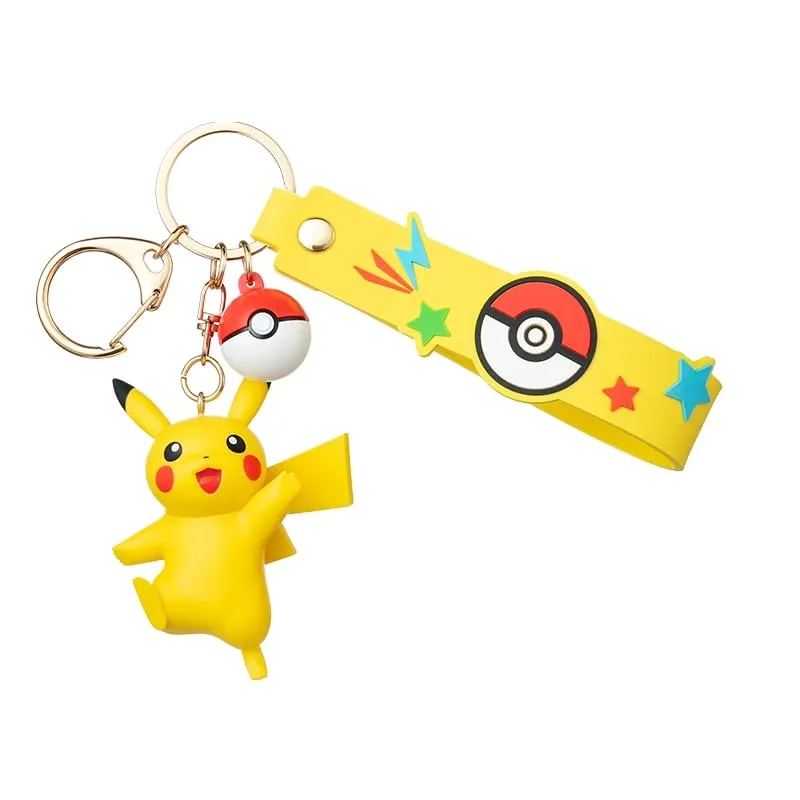 Ægte Pokemon Pikachu nøglering Gengar Morpeko Cubone Snorlax Mimikyu Anime Action Figur Legetøj Nøglering Duftvedhæng Gave