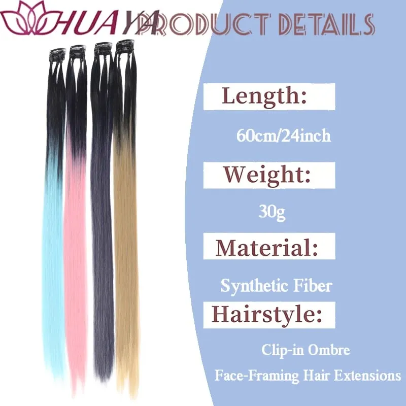 24‑Inch Clip‑in Face‑Framing Highlight Synthetic Hair Extensions Easy to Wear Suitable for Daily Look Parties and Cosplay — image 7