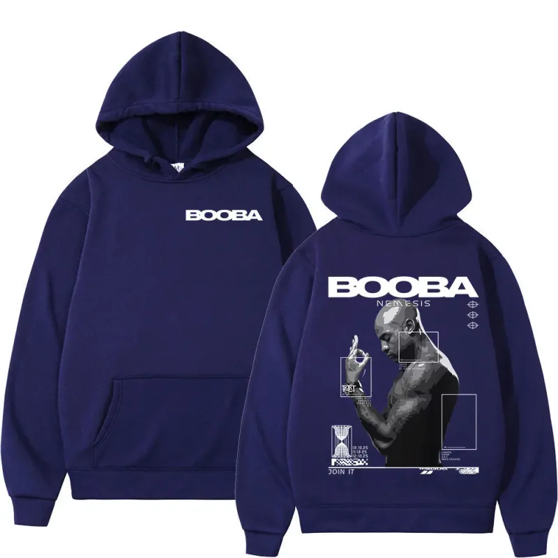 France Rapper Booba Nero Nemesis Hoodies Men's Clothing Retro Fashion Hip Hop Long Sleeves Hooded Sweatshirts Oversized Pullover — image 2