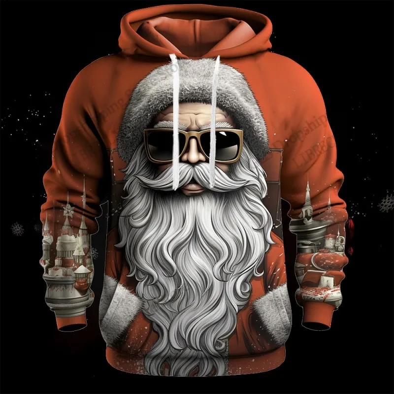 Christmas Mens Santa Claus 3d Print Hoodies Men Women Fashion Sports Outdoor Hoodie Sweatshit Unisex Coat Men Clothing Oversized — image 7