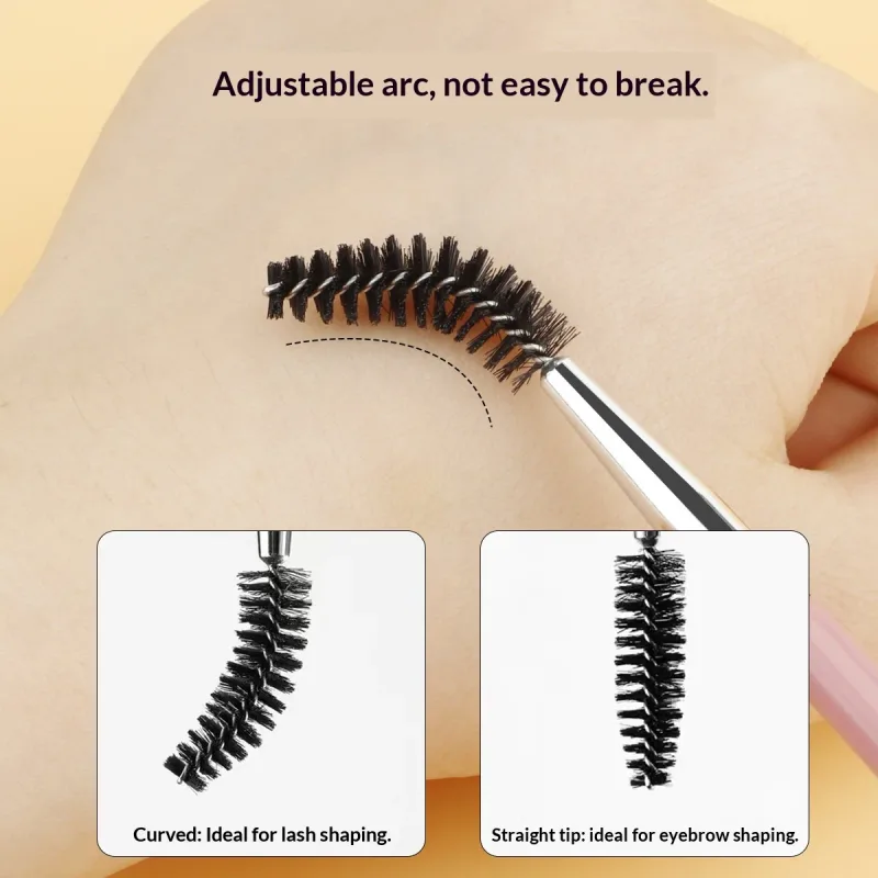 3Pcs Double-Ended Eyebrow Eyelash Brush Set na may 3 Iba't ibang Spoolie Brushes Makeup Grooming Tool — image 4