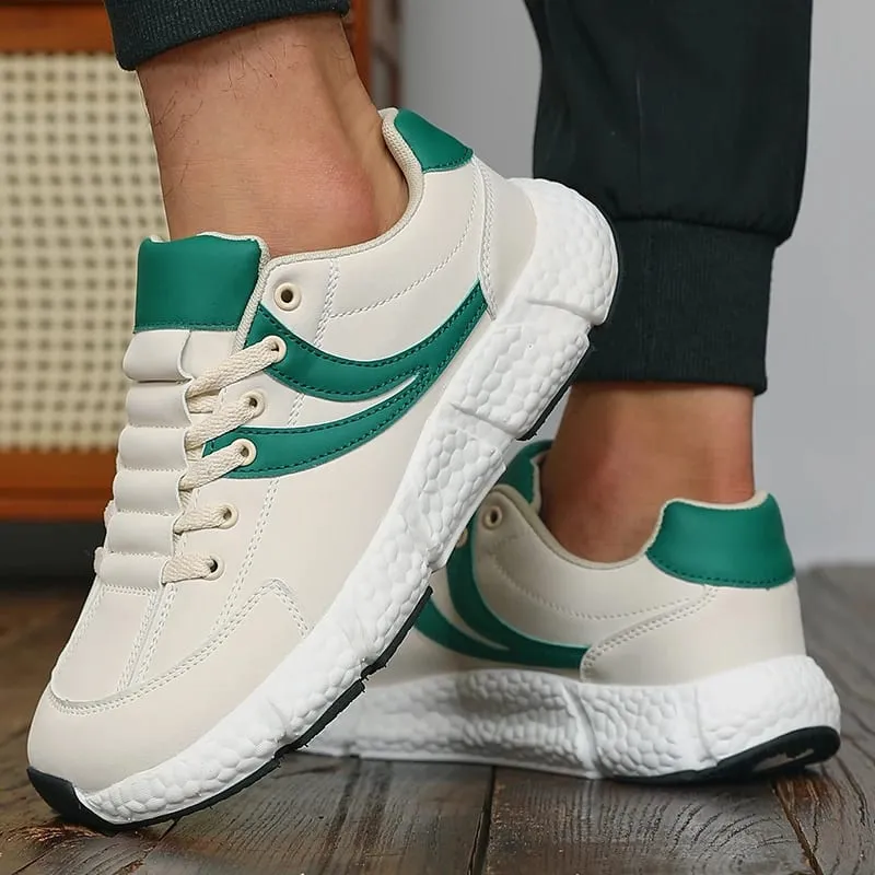 Men Women Leather Breathable Casual Sneakers Lightweight Soft Sole Loafers Daily Commute Walking All Day Comfort Running Shoes