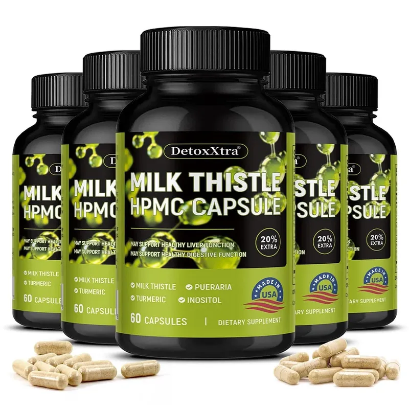 Milk Thistle Liver Cleanse Detox Health Supplement Supports Healthy Liver Function Men & Women Boosts Immunity Antioxidant — image 9