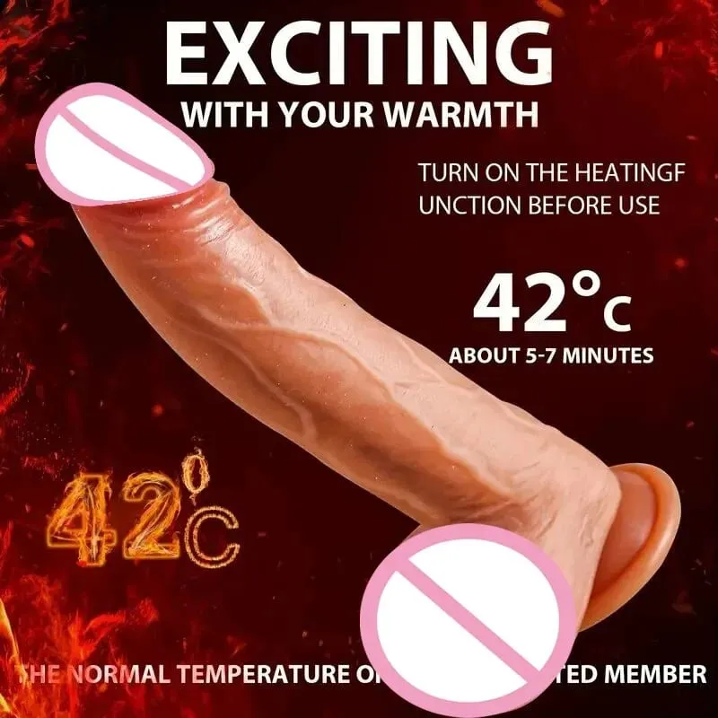 Dildo 8.66-in-1 Thrust & Vibration Modes Silicone Sex Toy with Remote Heating & Rotation G-Spot Stimulator for Vaginal Anal Use Party Favor Adult Product 8.66-inch