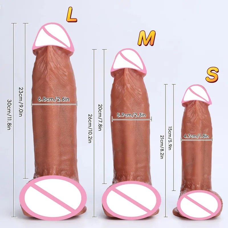 3 rozmiary realistyczne XXL gruby penis miękkiego silikonu Dildo męskie genitalia masturbacja pochwy z przyssawką Dick kobieta Anal Sex zabawki 18 — image 3