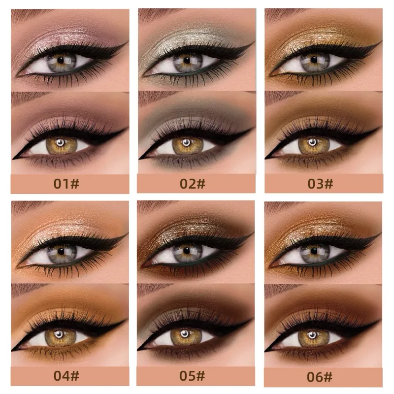 Double Head Glitter Matte Eye shadow Stick Makeup Sets Long Lasting Shimmer 2 In 1 Liquid Eyeshadow Cosmetic Sets 6 Color