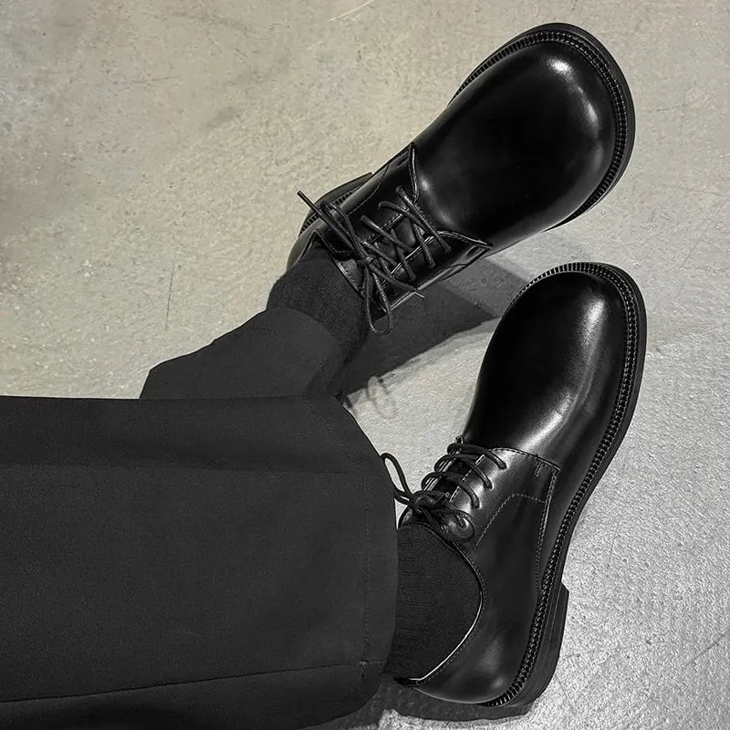 Herren-Derby-Schuhe mit runder Spitze und Schnürung, Retro, schlicht, rutschfest, atmungsaktiv, bequem, modisch, Pendlerschuhe — image 7