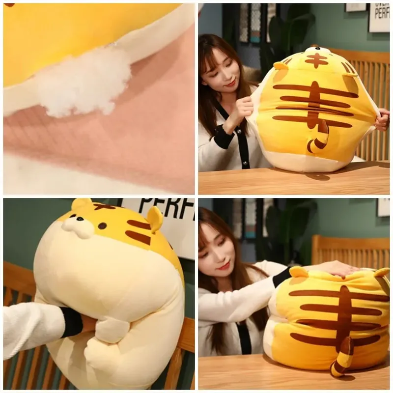 Creative Down Cotton Plush Pillow Cute Cartoon Stuffed Doll Soft Plush Tiger Plush Toy Daily Leisure — image 3