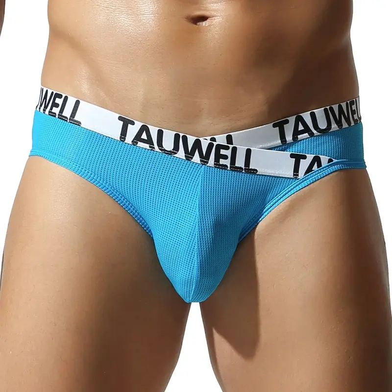 Tauwell Men's Fashion Low-Waist Sports Underwear Breathable Mesh Small V Waist Triangle Briefs — image 3
