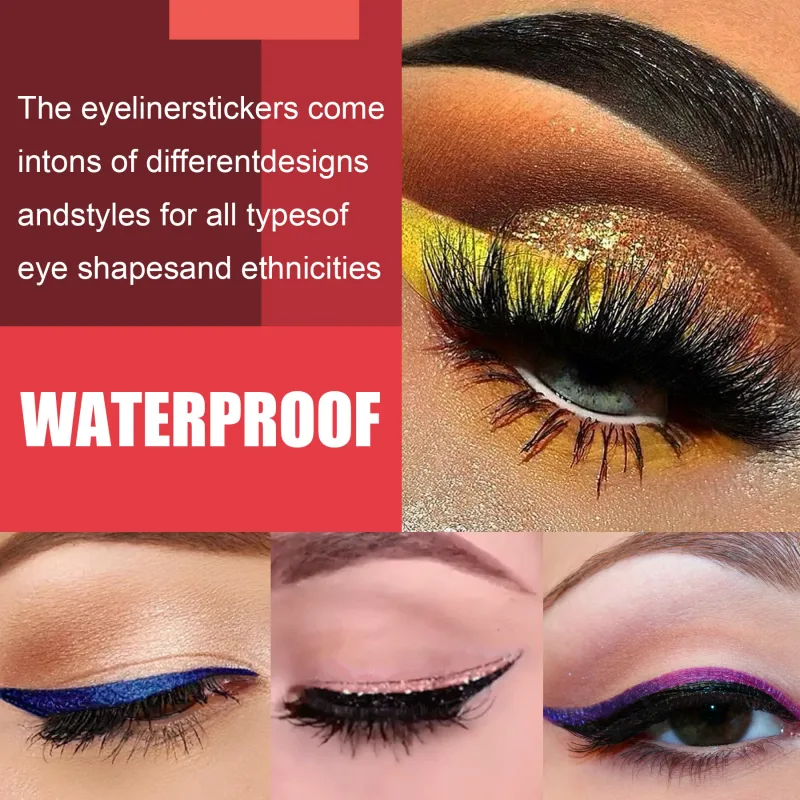 2in1 Eyeshadow Eyeliner Stickers False Eyelashes Waterproof Eyelash Liner Patches Instant Cat Eye Natural Look Party Eye Makeup — image 6