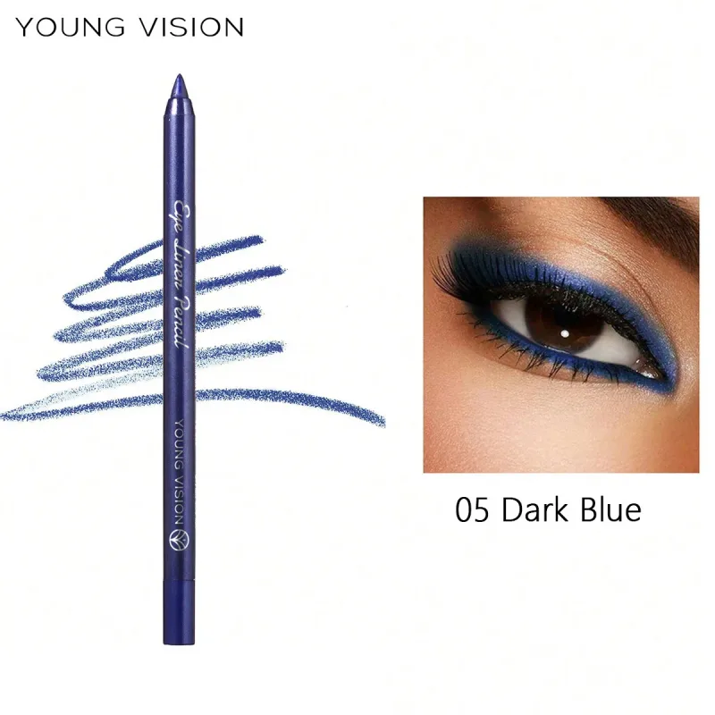 Waterproof Pearlescent Blue Green Eyeliner Pencil Long-Lasting Metallic Glitter Eye Liner Gel High Pigmented Punk Eye Makeup — image 8