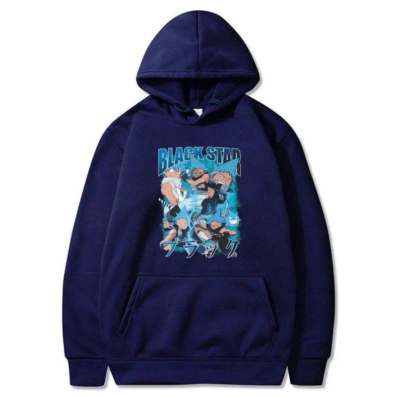 Anime Soul Eater Black Star Graphic Print Men Women Funny Clothes Fashion Oversized Hoodies Winter Casual Long Sleeve Streetwear — image 5