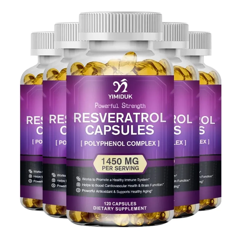 Resveratrol 1450mg Trans-Resveratrol Antioxidant Supplement Support Cardiovascular Digestive Joint Health & Immune System — image 9