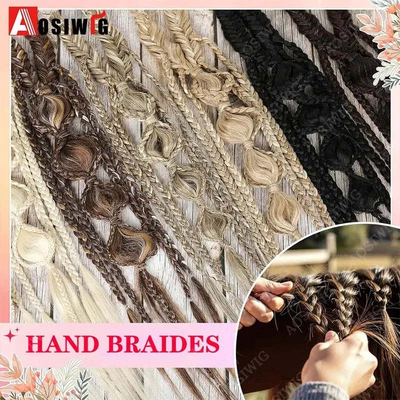 Bohemian BB Clip Braided Hair Extension Bubble Braid Hair Pin Handmade Braid Hair Piece Vintage Wedding Hair Accessories For Wom — image 3