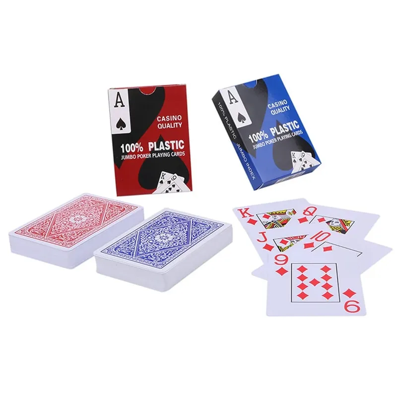 PVC Waterproof Playing Cards Big Character Plastic Poker Card Games Washable Flexible Play Card for Family Party Entertainment — image 1