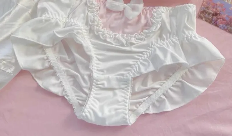 Japanese soft girl cute girl rabbit ears underwear small chest flat chest thin without steel ring triangle cup bra set 32-38AB — image 13