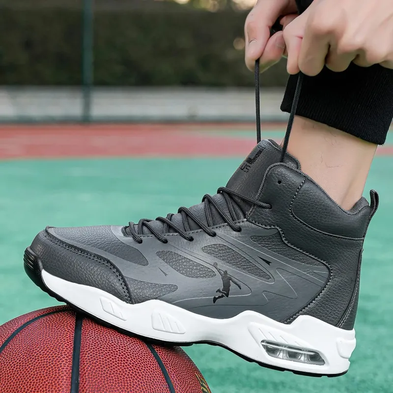 Men's High-Top Basketball Shoes Fashion Air Cushioning Comfortable Non-Slip Breathable Shock-Absorbing Outdoor Activities Sneake