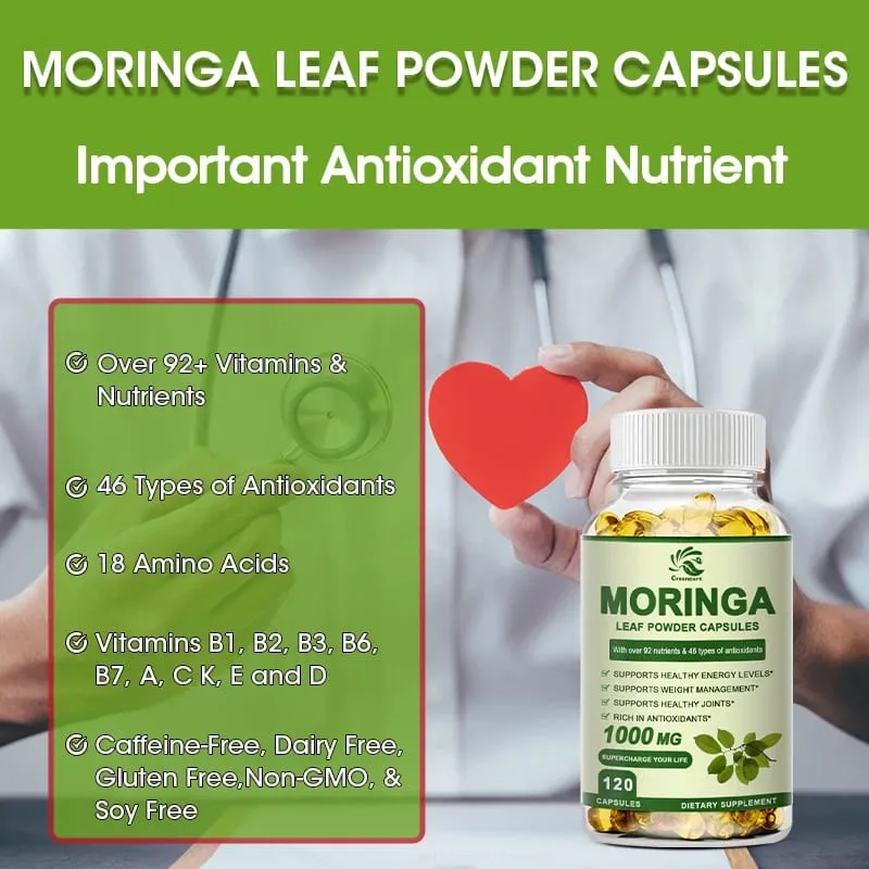 Greensure Moringa Oil Främjar ämnesomsättning Stöd Viktminskning Reparationer Skadade celler Lindrar inflammation Kardiovaskulär hälsa — image 5