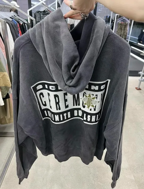 24FW SAINT Vintage Angel Printed Distressed Women Men Hooded Sweatshirt Hoodies Oversized Men Casual Cotton Pullover Hoodie — image 23